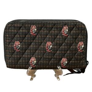 Vera Bradley Brown & Red Zip Around Wallet